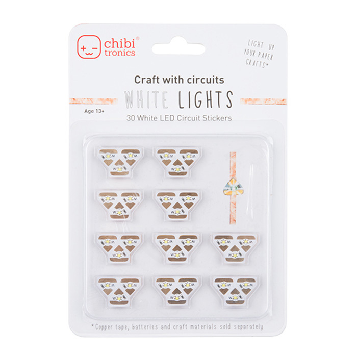 Chibitronics White LED MegaPack (30 Stickers) - Click Image to Close