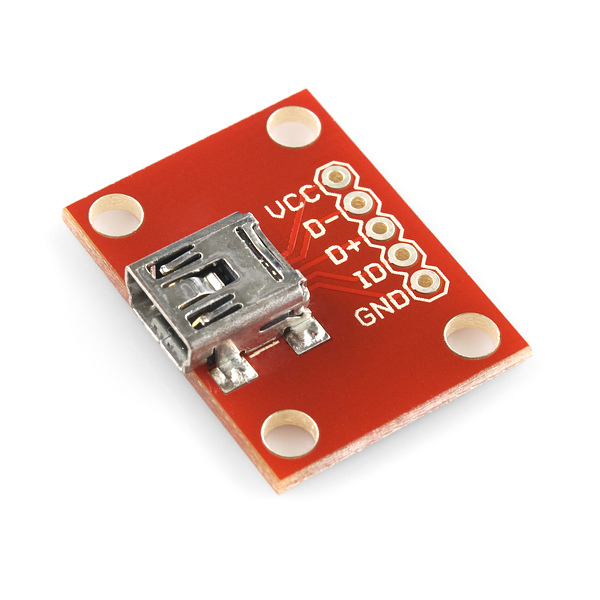 SparkFun USB Mini-B Breakout - Click Image to Close