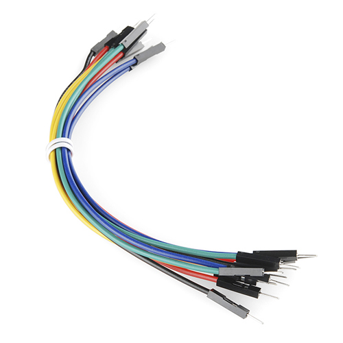Jumper Wires Premium 6" M/M - 20 AWG (10 Pack) - Click Image to Close