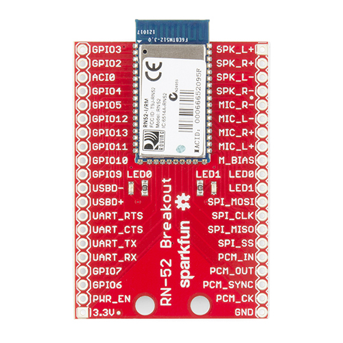 Roving Networks RN-52 Audio Bluetooth Breakout - Click Image to Close