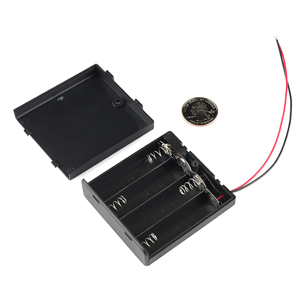 Battery Holder 4xAA with Cover and Switch - Click Image to Close