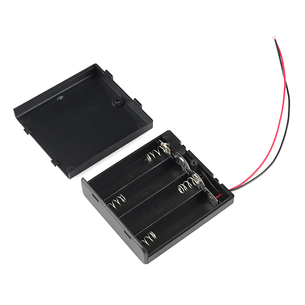 Battery Holder 4xAA with Cover and Switch - Click Image to Close