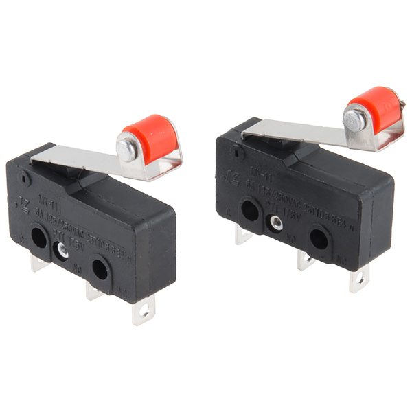 Mini Microswitch - SPDT (Roller Lever, 2-Pack) - Click Image to Close