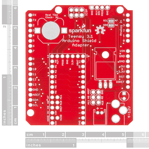 Teensy Arduino Shield Adapter - Click Image to Close