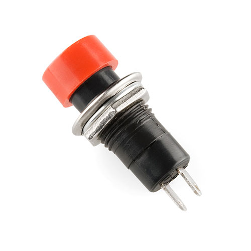 Locking Button - Medium Red Panel Mount - Click Image to Close