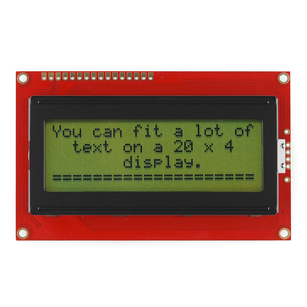 Basic 20x4 Character LCD - Black on Green 5V - Click Image to Close