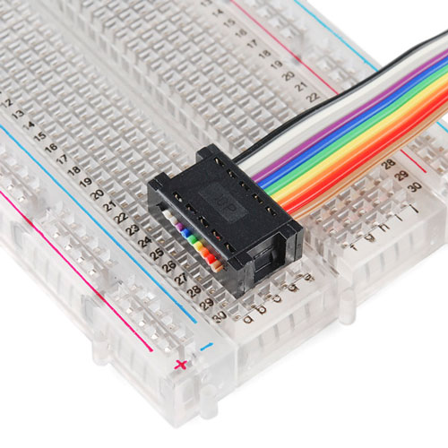 Ribbon Crimp Connector - Breadboad Friendly (2x5, Female) - Click Image to Close