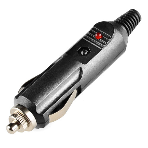 Car Adapter Plug - Red LED - Click Image to Close