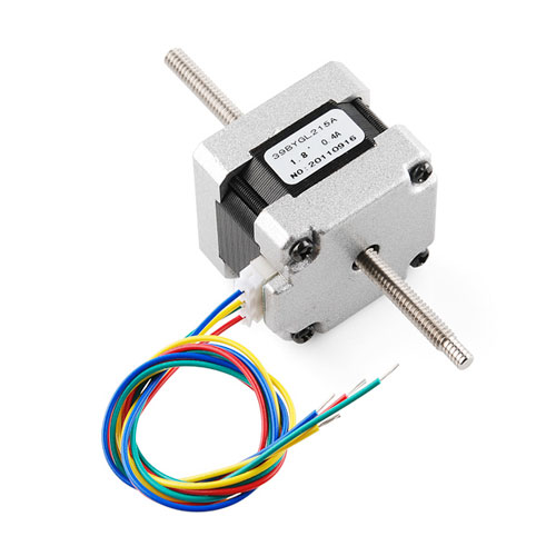 Stepper Motor - 29 oz.in (200 steps/rev, Threaded Shaft) - Click Image to Close