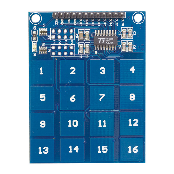 TTP229 16-way capacitive touch board - Click Image to Close