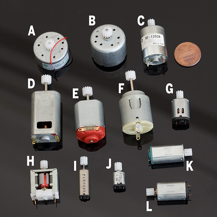 12 Kinds of DC motors - Assorted - Click Image to Close