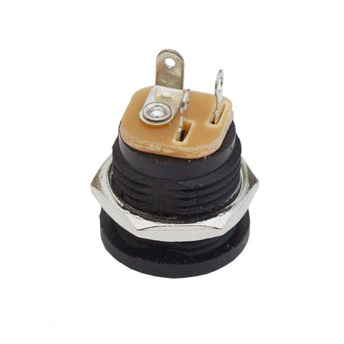 DC Barrel Jack Mount 5.5mm x 2.1mm - Black - Click Image to Close