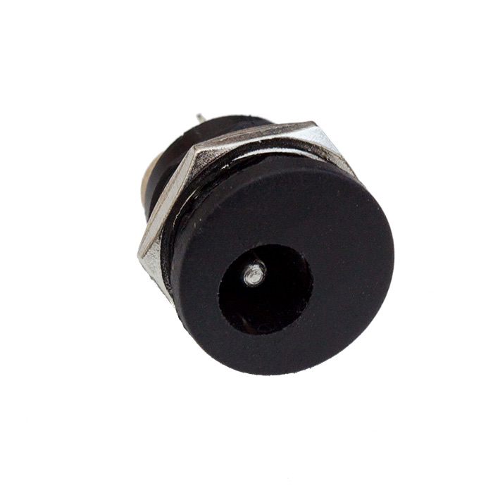 DC Barrel Jack Mount 5.5mm x 2.1mm - Black - Click Image to Close