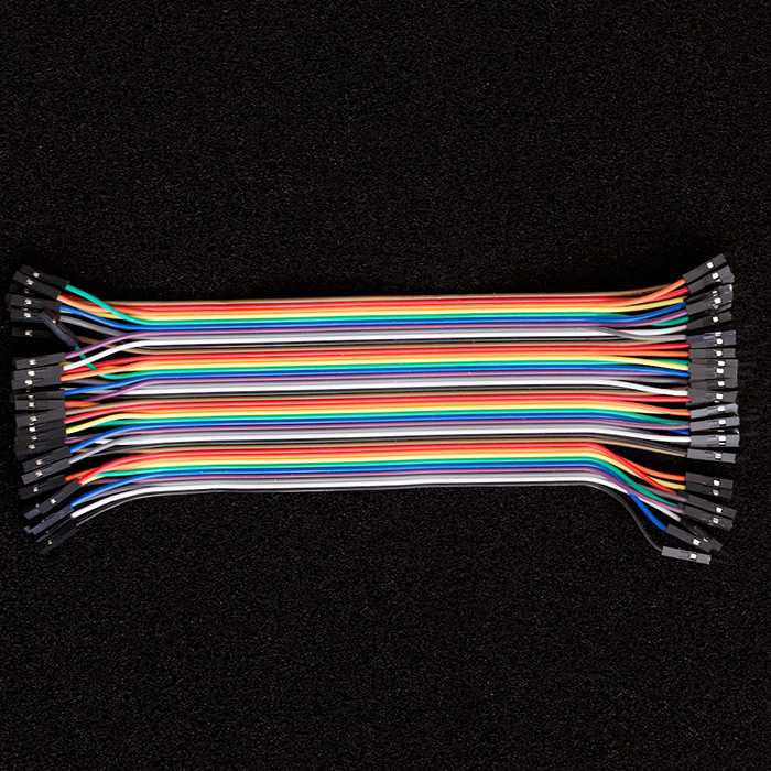 40 Pin Premium Ribbon Jumper Wire - Female to Female 7 inch - Click Image to Close