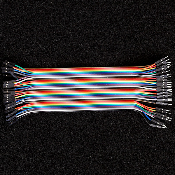 40 Pin Premium Ribbon Jumper Wire - Male to Female 7 inch - Click Image to Close