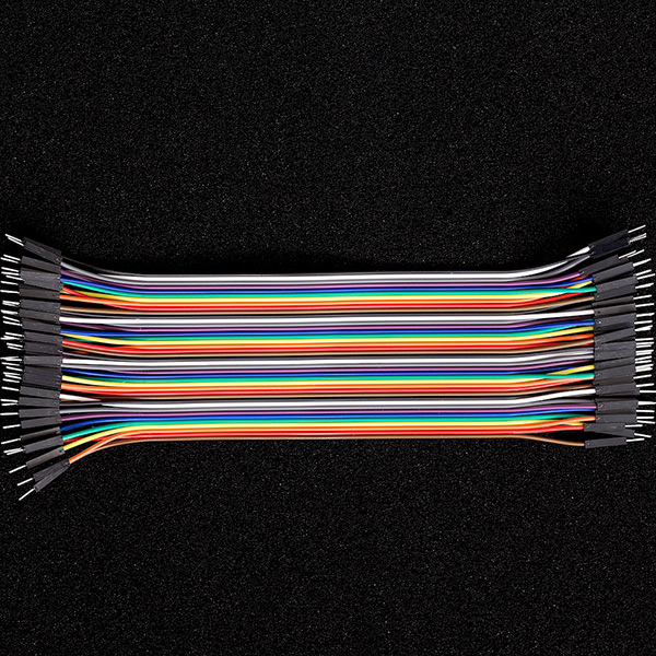 40 Pin Premium Ribbon Jumper Wire - Male to Male 7 inch - Click Image to Close